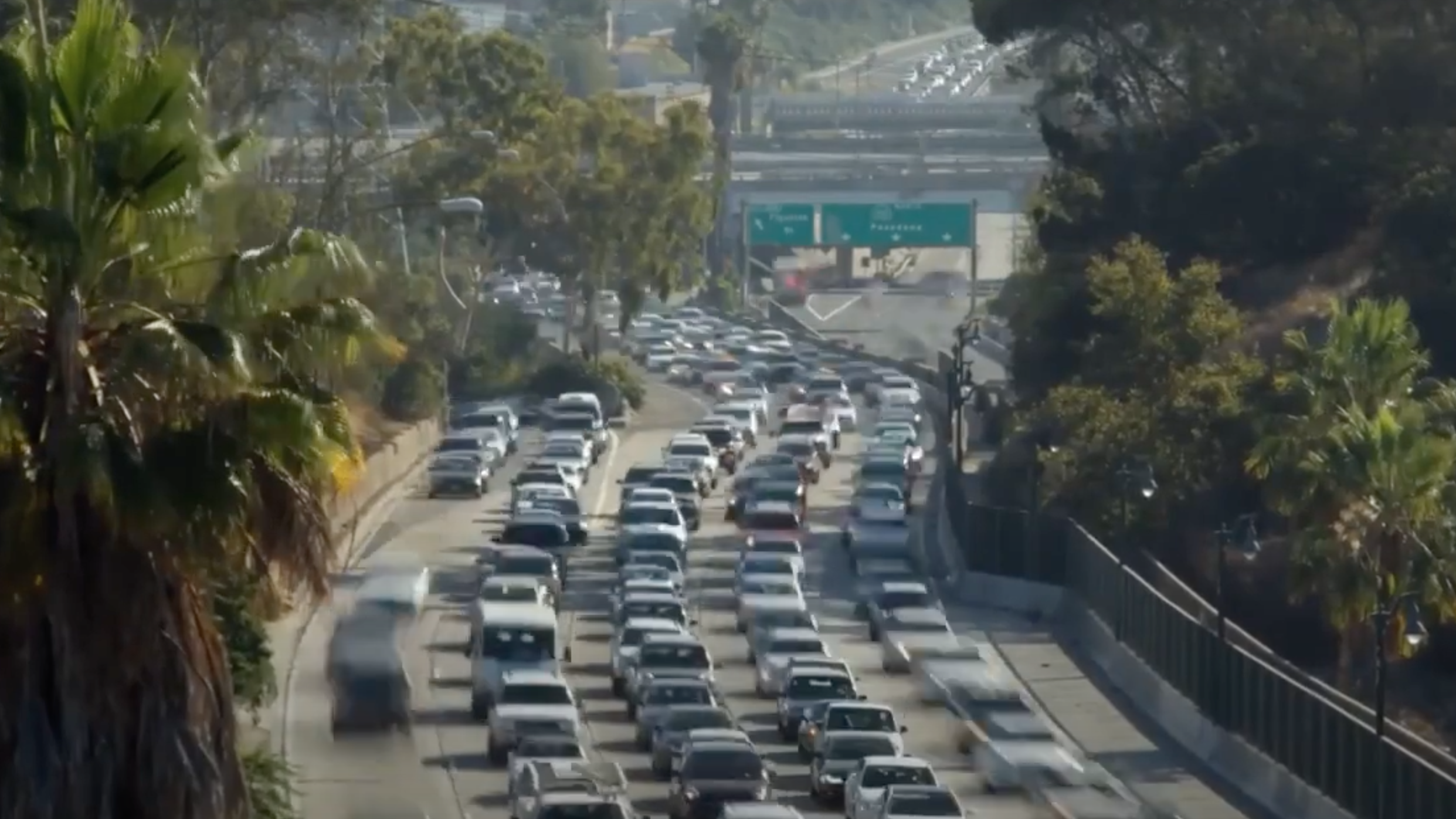 crowded freeway showing induced demand